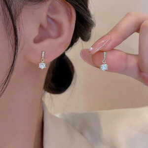 Bông Tai Bạc nữ Đính đá cao cấp Cubic Zirconia